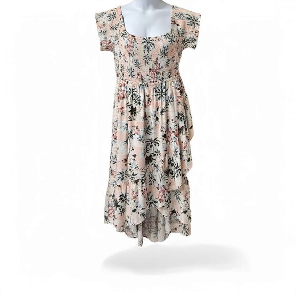 TORRIDβ Black Floral Tropical Print Challis Hi-Lo Off Shoulder Maxi Dress 3X - Picture 2 of 16